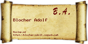Blocher Adolf névjegykártya